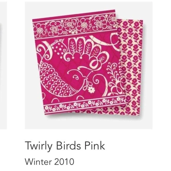 VERA BRADLEY Twirly Birds Pink Weekender Bag Travel Carryon White Quilted 2010 - Picture 14 of 14